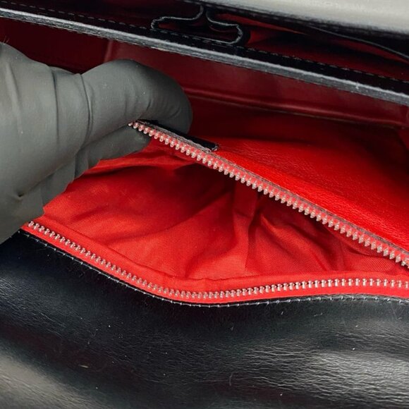 Celine Vintage Calf Leather Red Lining Handbag Mini Black - Picture 10 of 10